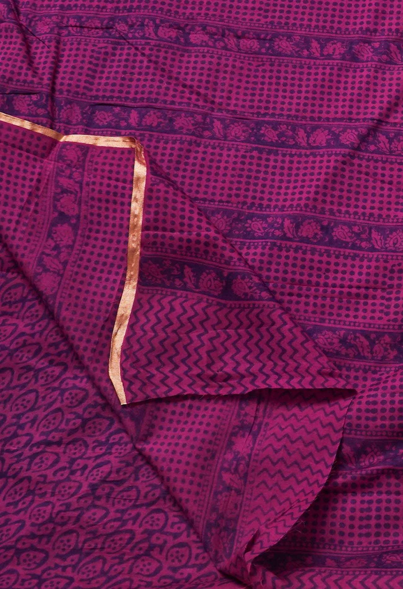 Purple Pure Bagh venkatagiri Superfine Cotton Saree