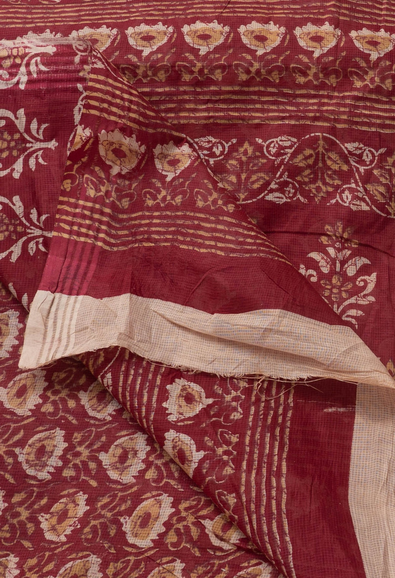 Pink Pure Kota With Graffiti Prints Cotton Saree