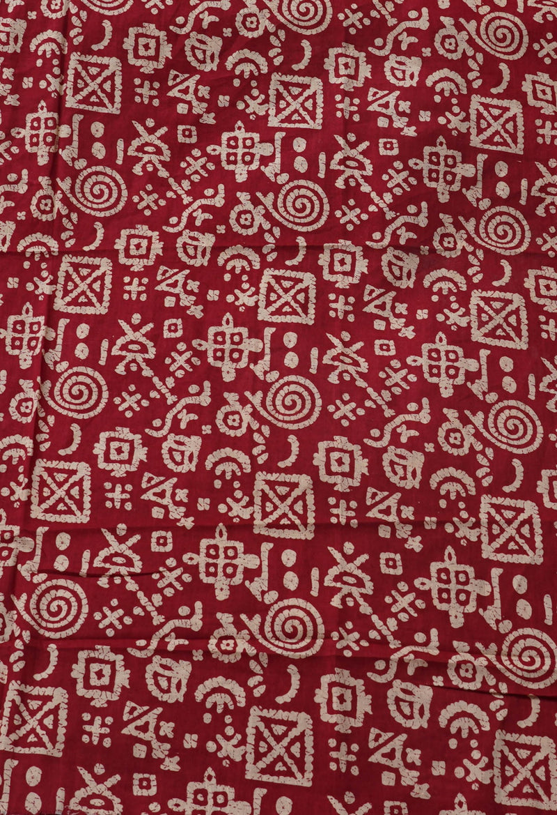 Online Shopping for Red Pure Kota With Graffiti Prints Cotton Saree with Fancy/Ethnic Prints from Rajasthan at Unnatisilks.com India
