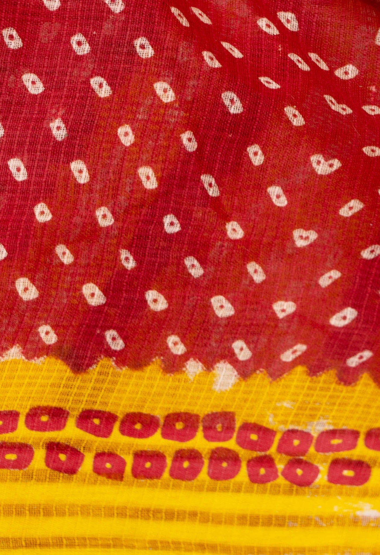 Online Shopping for Yellow Pure Kota With Bandhni Prints Cotton Saree with Fancy/Ethnic Prints from Rajasthan at Unnatisilks.com India
