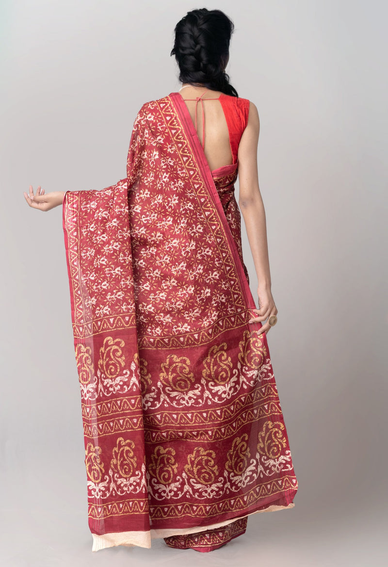 Online Shopping for Pink Pure Kota With Graffiti Prints Cotton Saree with Fancy/Ethnic Prints from Rajasthan at Unnatisilks.com India
