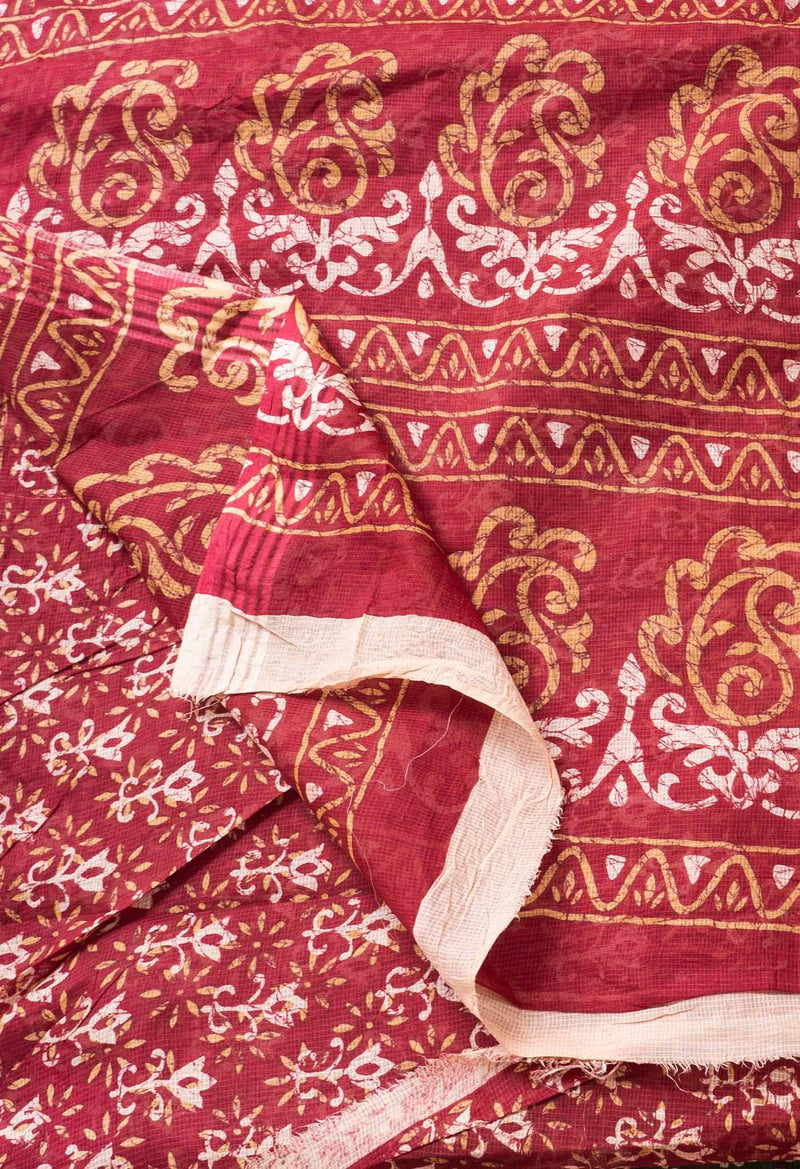 Pink Pure Kota With Graffiti Prints Cotton Saree-UNM62679