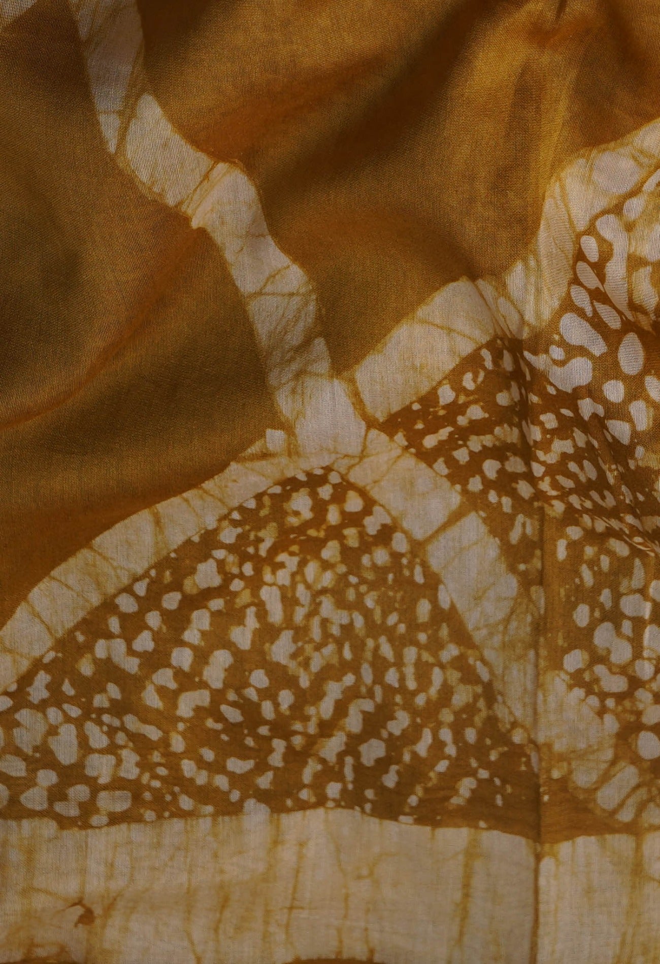 Online Shopping for Yellow Pure Fusion Batik Chanderi Sico Saree with Fancy/Ethnic Prints from Rajasthan at Unnatisilks.com India
