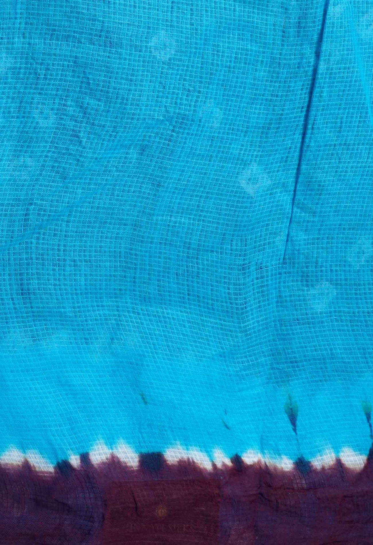 Online Shopping for Brown-Blue Pure Bandhani Kota Cotton Saree with Bandhani from Rajasthan at Unnatisilks.com India
