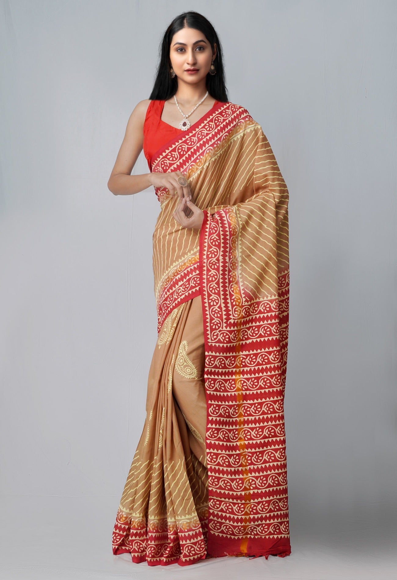Brown-Red  Summer Bangalore Silk Saree-unm62726