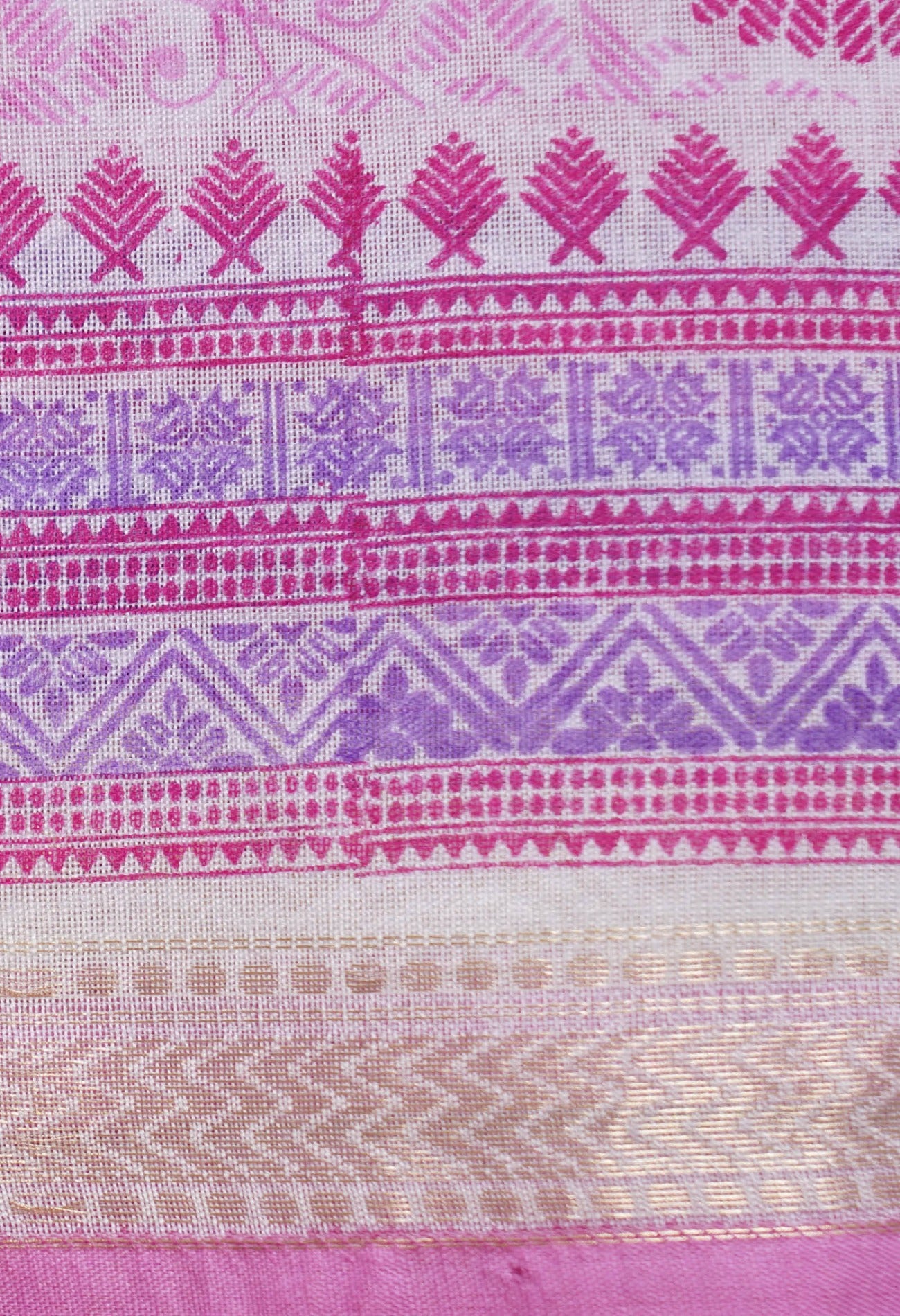 Online Shopping for Ivory-Pink  Summer Bangalore Silk  Saree with Hand Block Prints from Karnataka at Unnatisilks.com India
