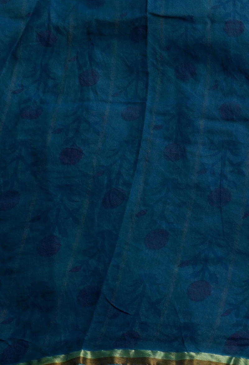 Online Shopping for Blue Pure Ajrakh Mulmul  Cotton Saree with Ajrakh from Rajasthan at Unnatisilks.com India
