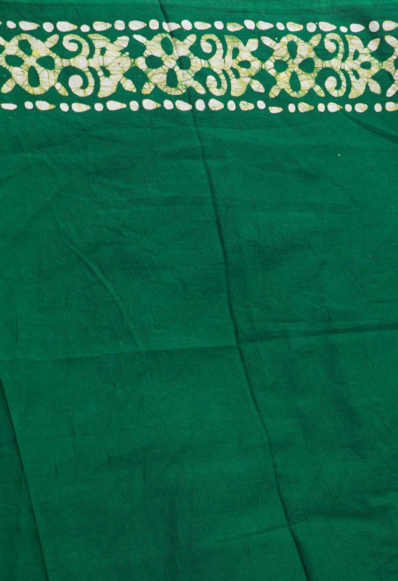 Online Shopping for Yellow-Green Pure Batik Kota Cotton Saree with Batik from Rajasthan at Unnatisilks.com India

