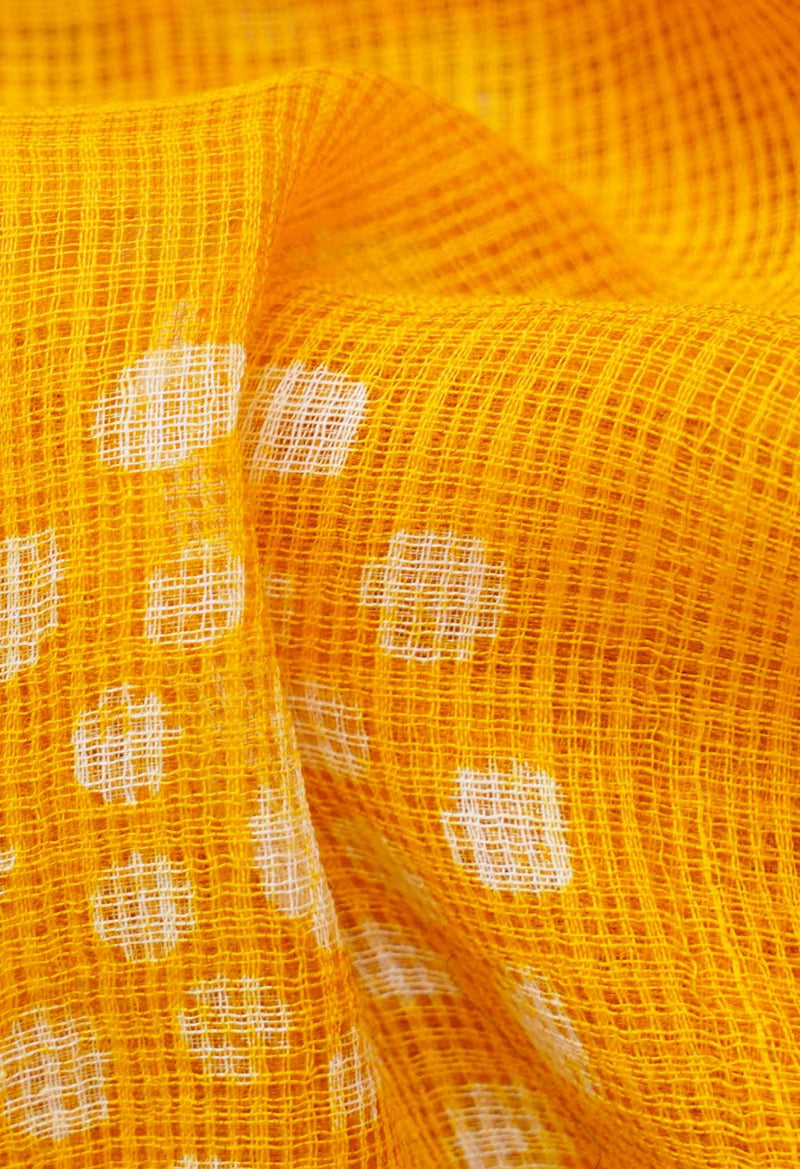 Online Shopping for Yellow-Green Pure Batik Kota Cotton Saree with Batik from Rajasthan at Unnatisilks.com India
