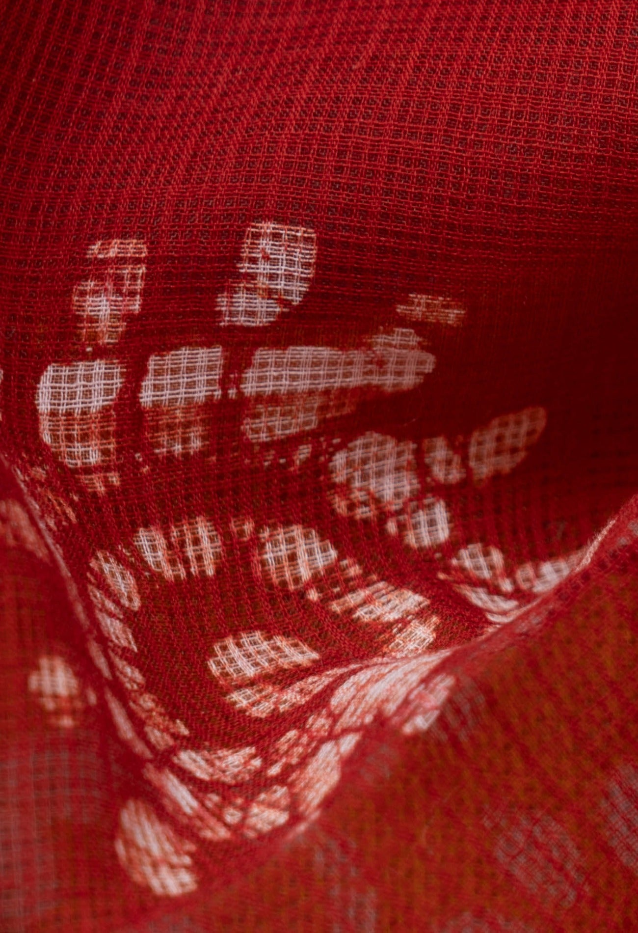 Online Shopping for Yellow-Red Pure Batik Kota Cotton Saree with Batik from Rajasthan at Unnatisilks.com India
