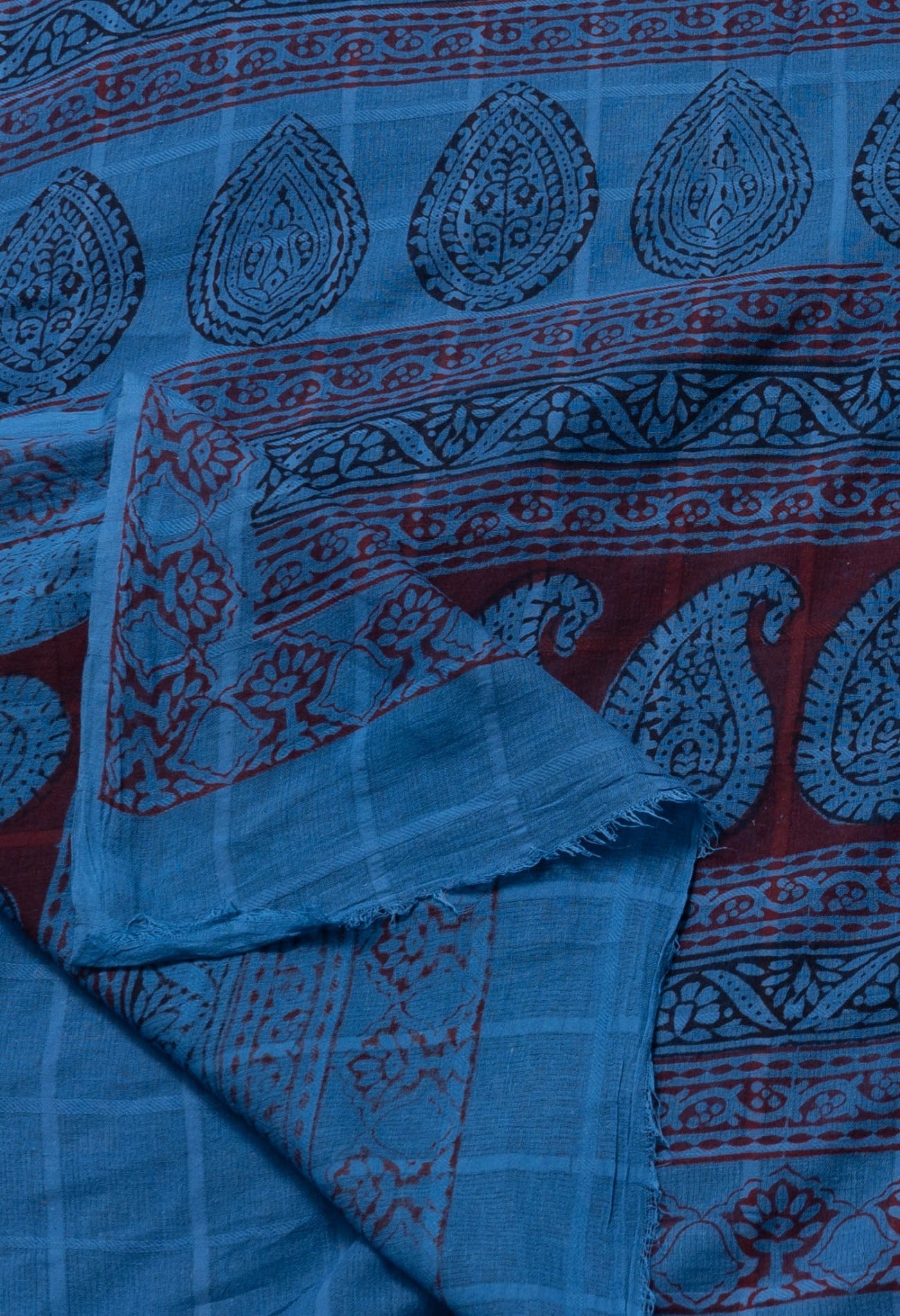 Blue Pure Bagh Maheshwari Cotton Saree-UNM62881