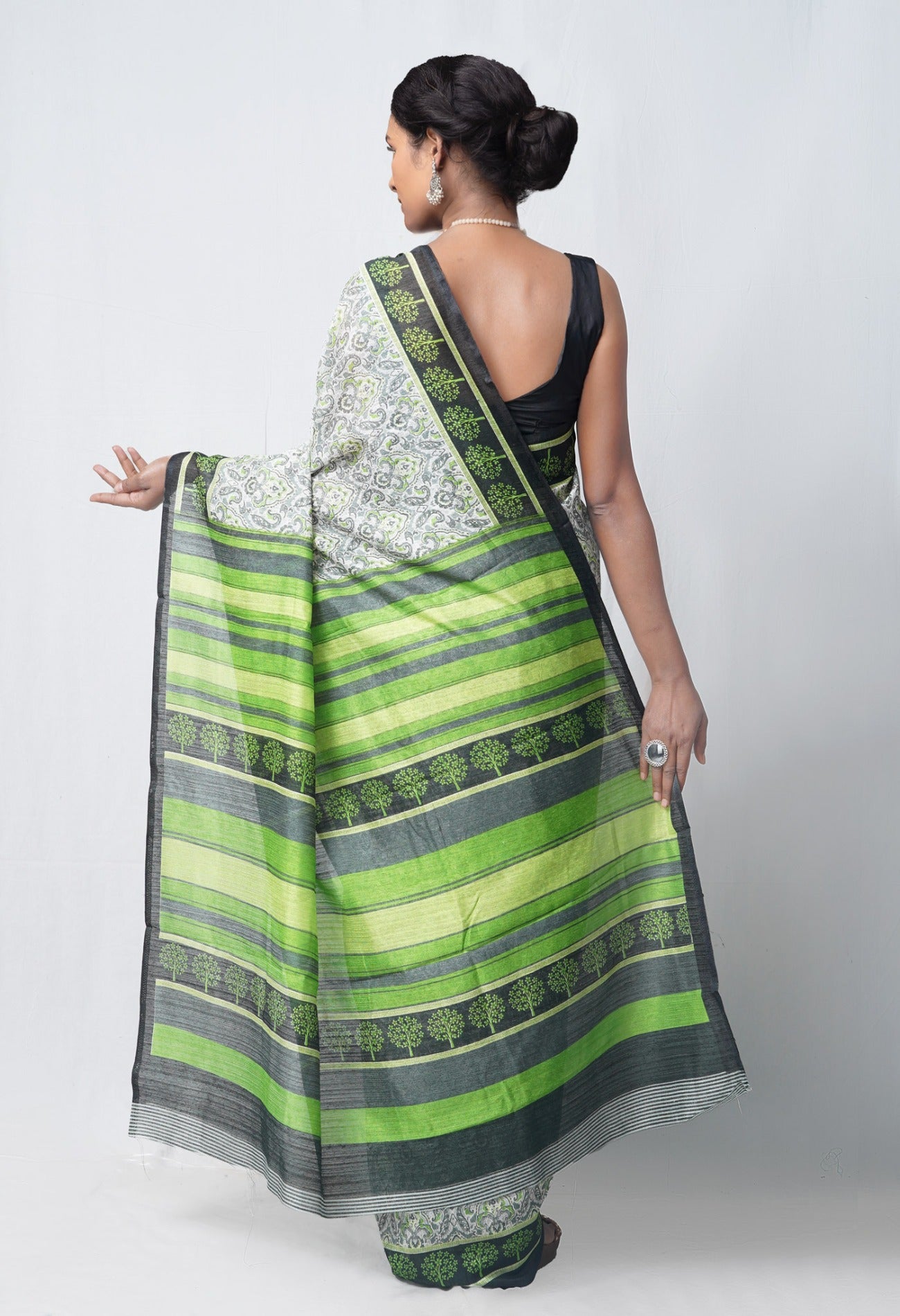 Online Shopping for Green  Skin Printed Jute  Sico Saree with Fancy/Ethnic Prints from Chhattisgarh at Unnatisilks.com India
