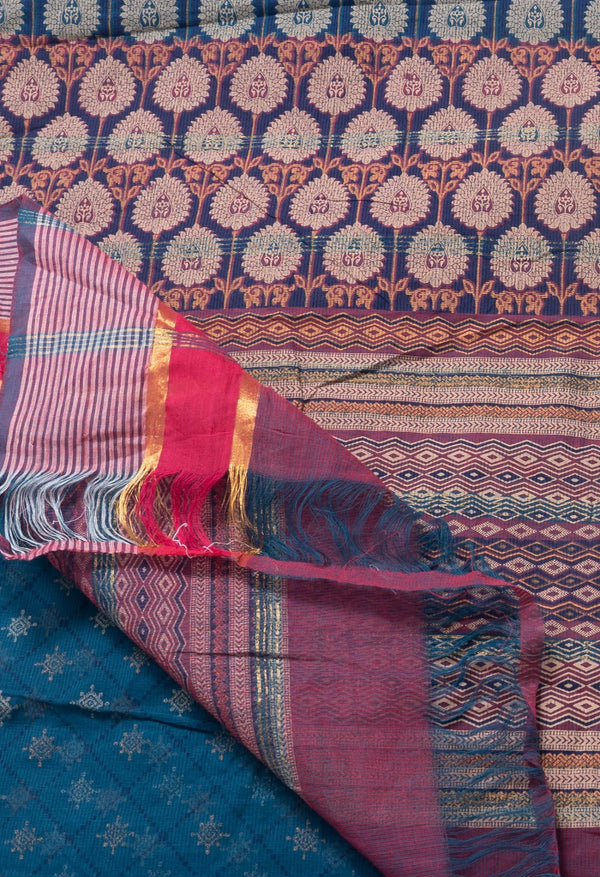 Blue Pure Pavani Mangalgiri Cotton Saree-UNM62943