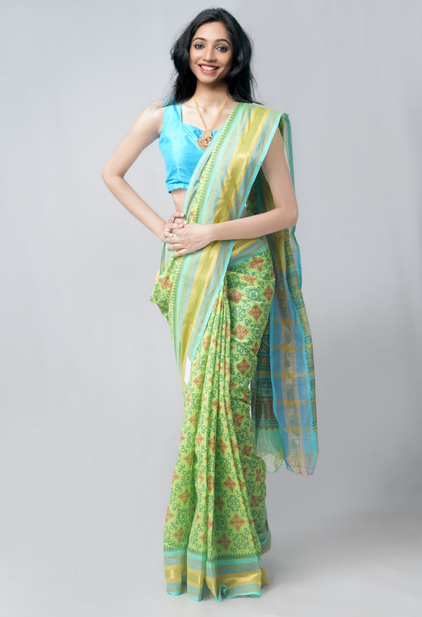 Green Pure Pavani Mangalgiri Cotton Saree-UNM62944