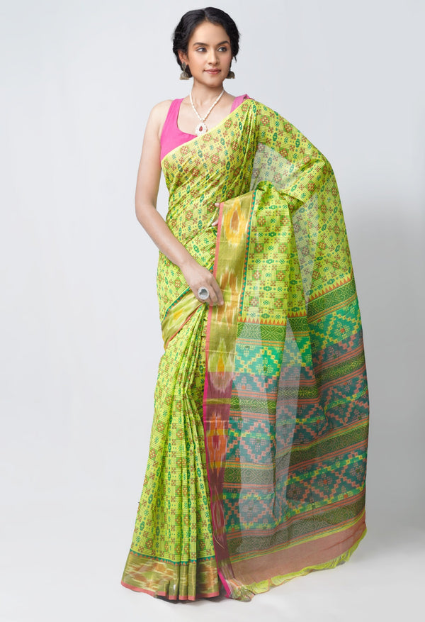 Green Pure Pavani Mangalgiri Cotton Saree-UNM62945