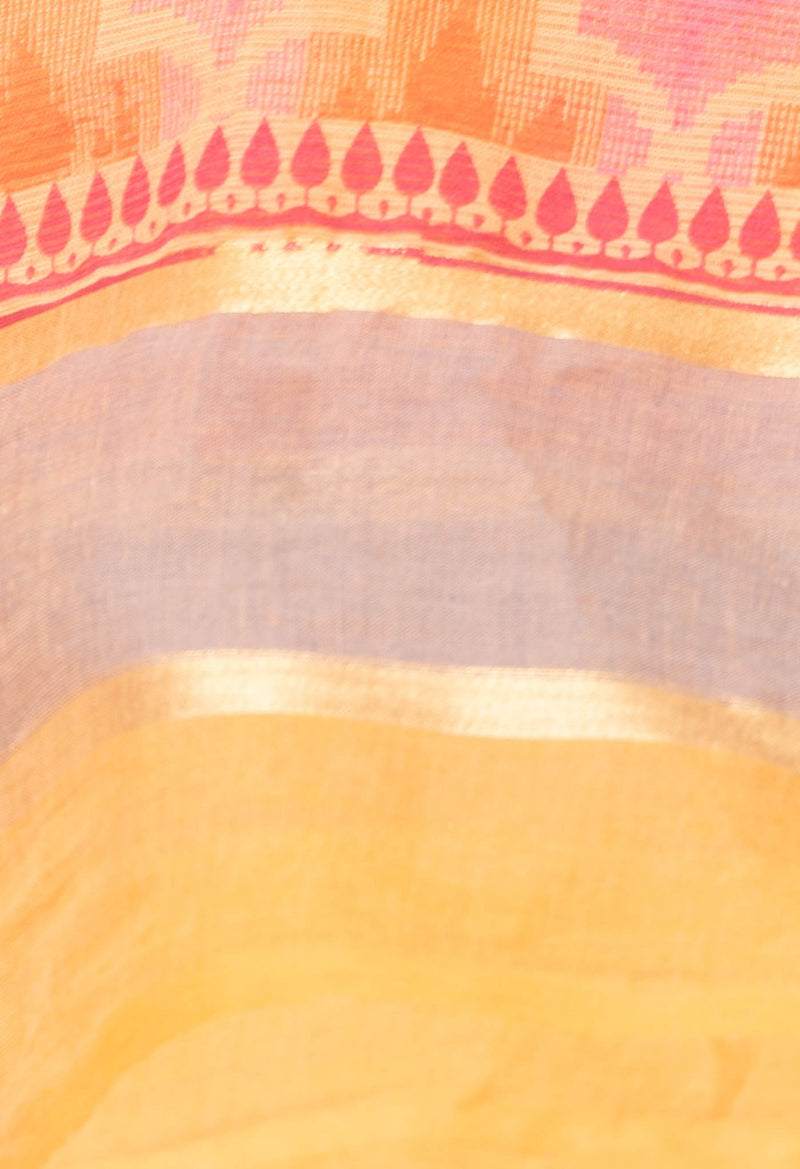 Online Shopping for Orange Pure Pavani Mangalgiri Cotton Saree with Hand Block Prints from Andhra Pradesh at Unnatisilks.com India
