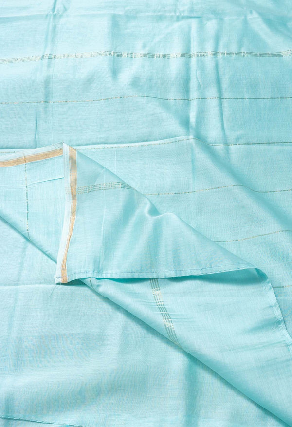 Blue Pure Chanderi Sico Saree