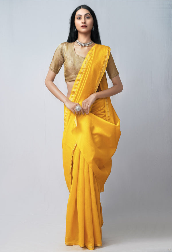 Orange Pure Chanderi Sico Saree