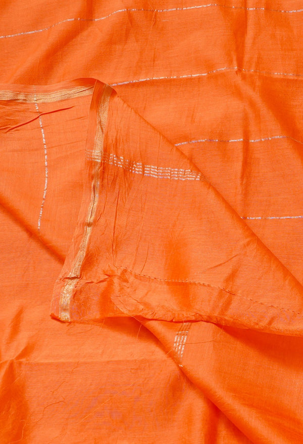 Orange Pure Chanderi Sico Saree-UNM63000