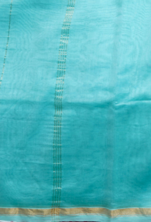 Blue Pure Chanderi Sico Saree