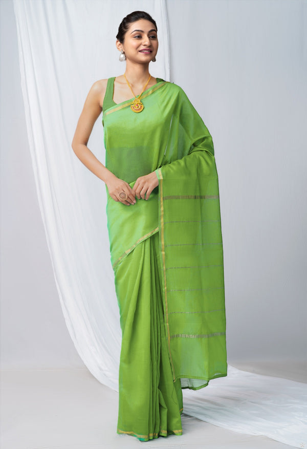 Green Pure Chanderi Sico Saree-unm63004