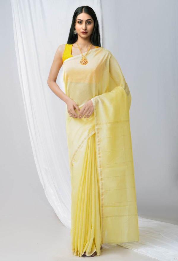 Cream Pure Chanderi Sico Saree-UNM63007