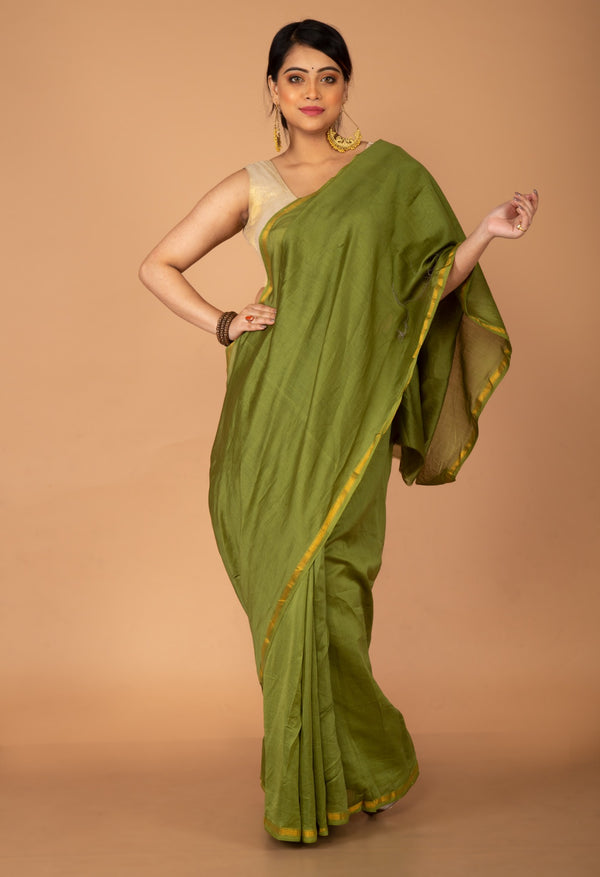 Green Pure Chanderi Sico Saree