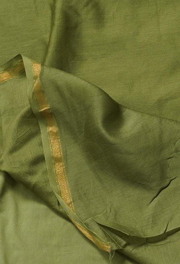 Online Shopping for Green Pure Chanderi Sico Saree with Weaving from Madhya Pradesh at Unnatisilks.com India
