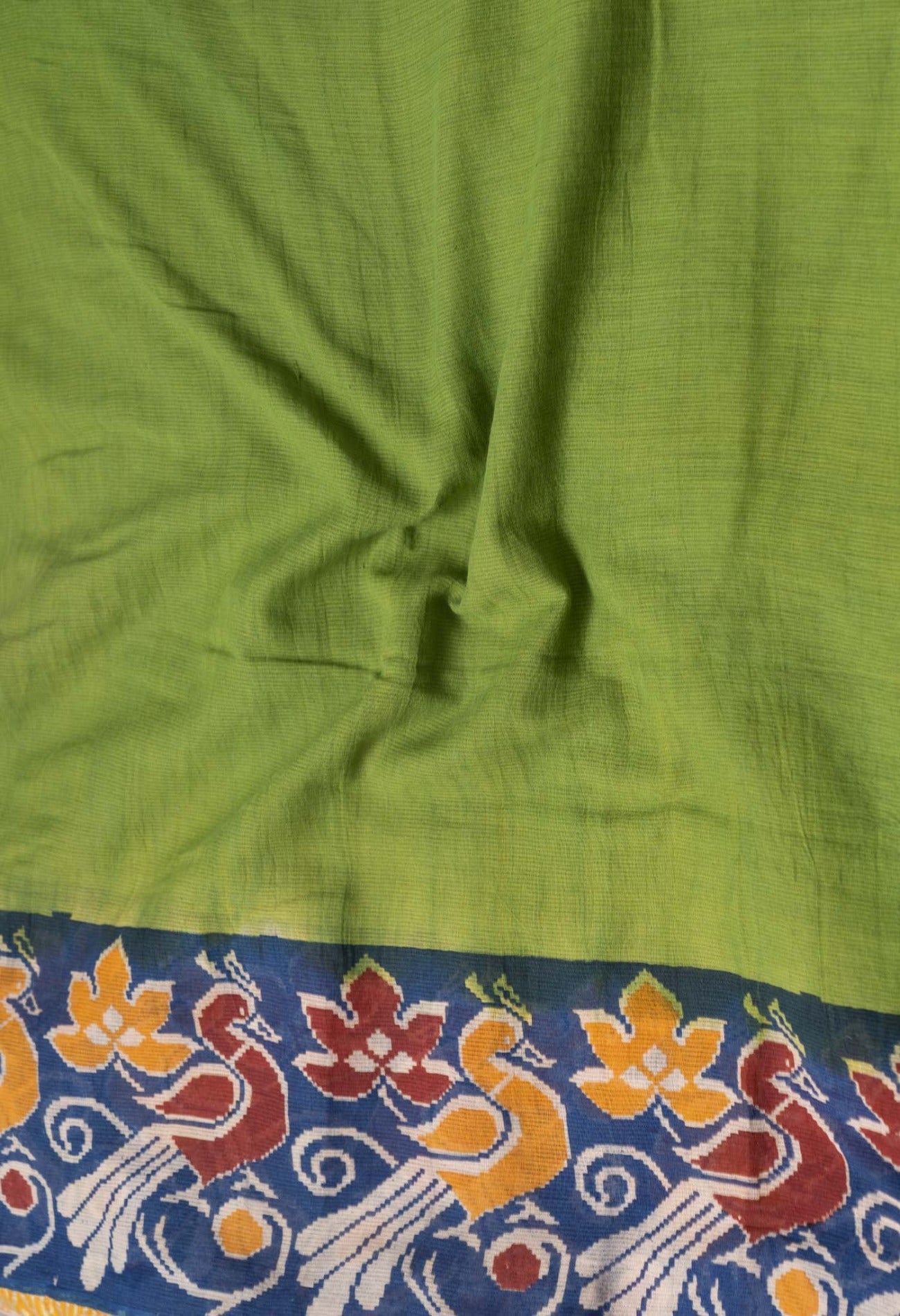 Online Shopping for Green Pure Kalamkari Cotton Saree with Kalamkari from Andhra Pradesh at Unnatisilks.com India
