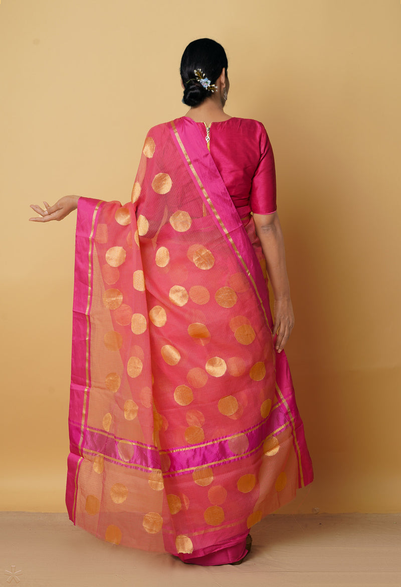 Pink  Fancy Banarasi Kota Saree