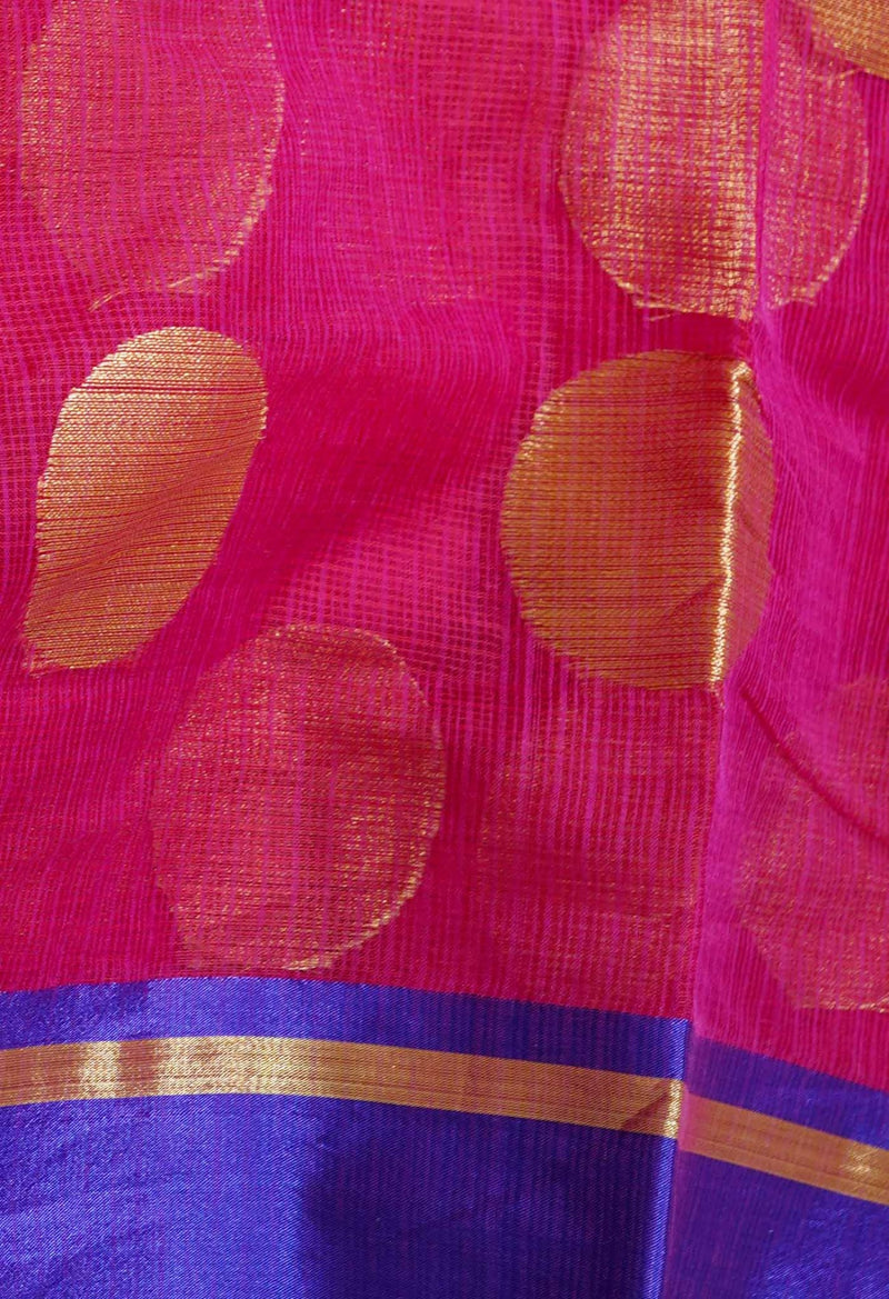 Online Shopping for Pink Fancy Banarasi Kota Saree with Weaving from Rajasthan at Unnatisilks.com India
