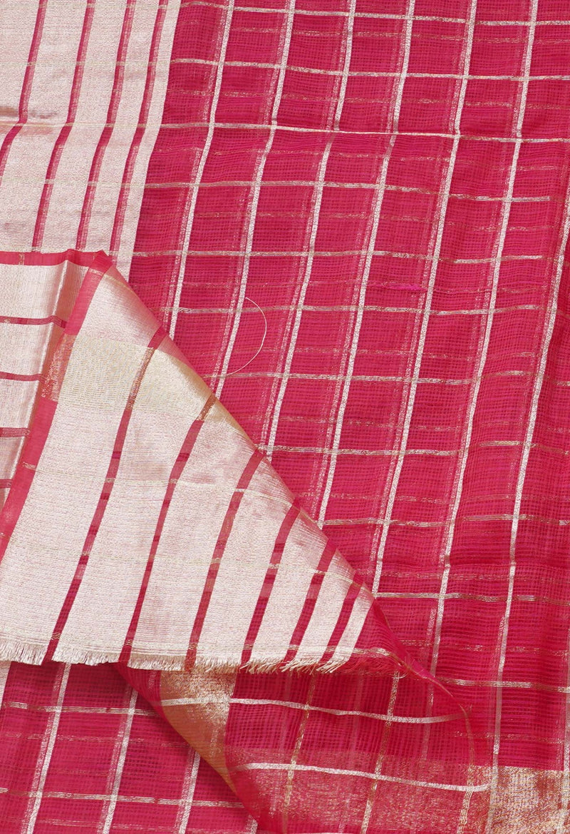 Pink  Fancy Banarasi Kota Saree
