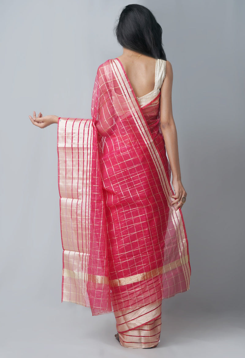Online Shopping for Pink  Fancy Banarasi Kota Saree with Weaving from Rajasthan at Unnatisilks.com India
