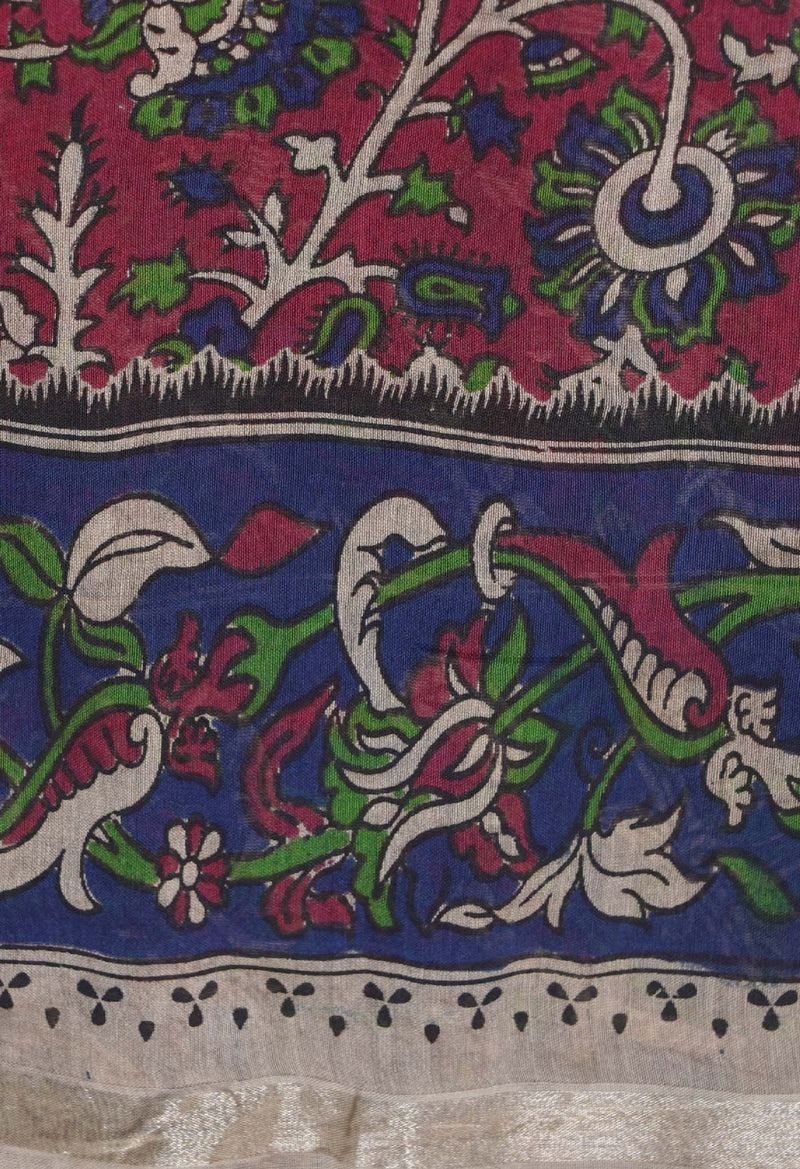 Online Shopping for Cream  Kalamkari Chanderi  Sico Saree with Kalamkari from Madhya Pradesh at Unnatisilks.com India
