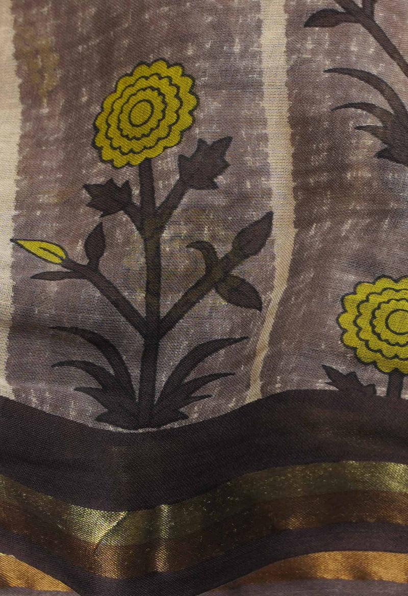 Online Shopping for Black Pure Ajrakh Mulmul Cotton Saree with Ajrakh from Rajasthan at Unnatisilks.com India
