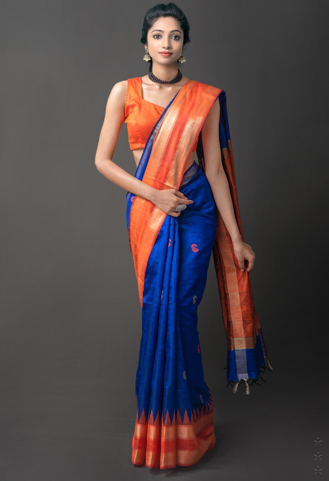 Online Shopping for Blue Pure Dupion  Silk Saree with Weaving from West Bengal at Unnatisilks.com India
