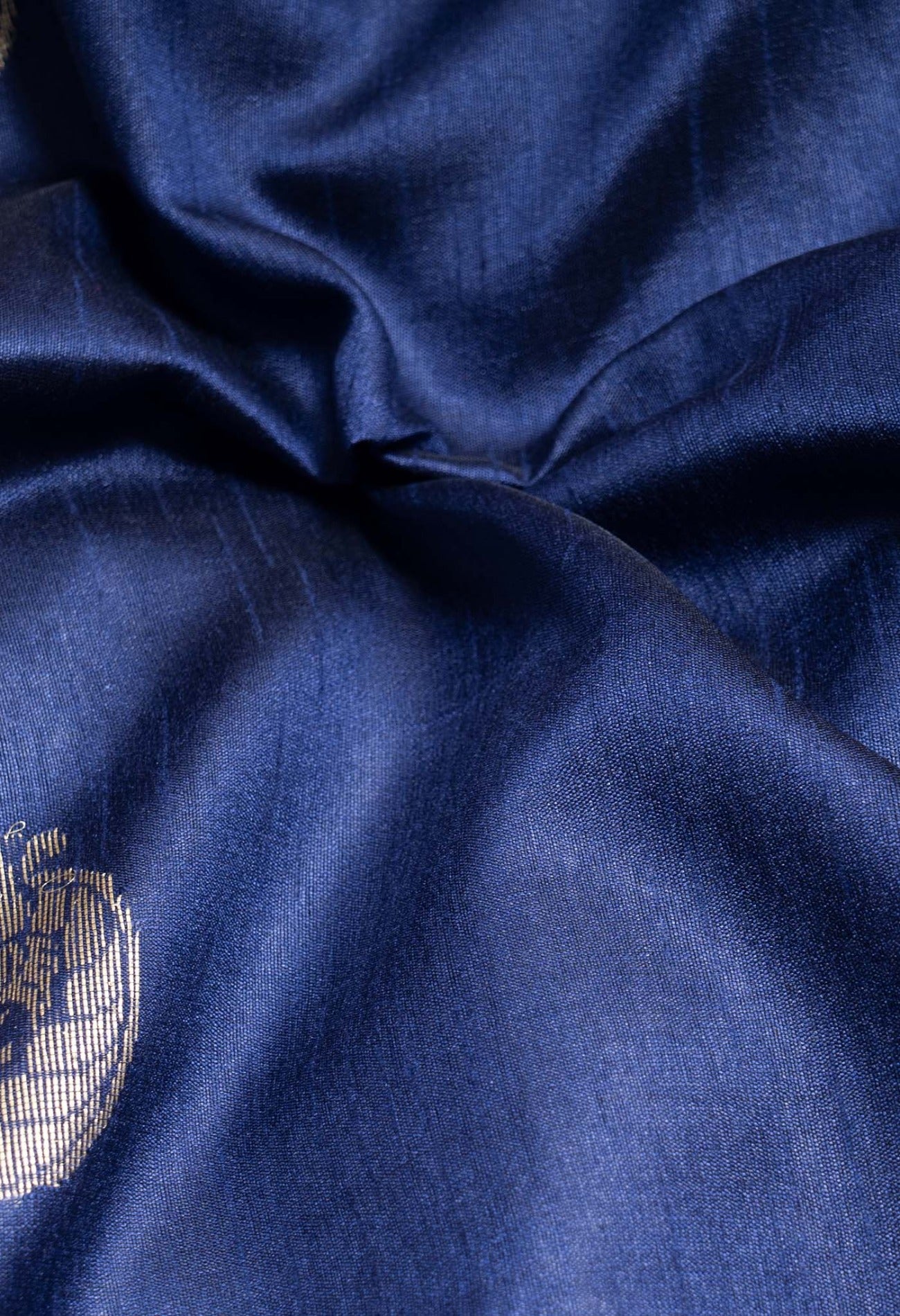 Online Shopping for Navy Blue  Dupion  Silk Saree with Weaving from West Bengal at Unnatisilks.com India
