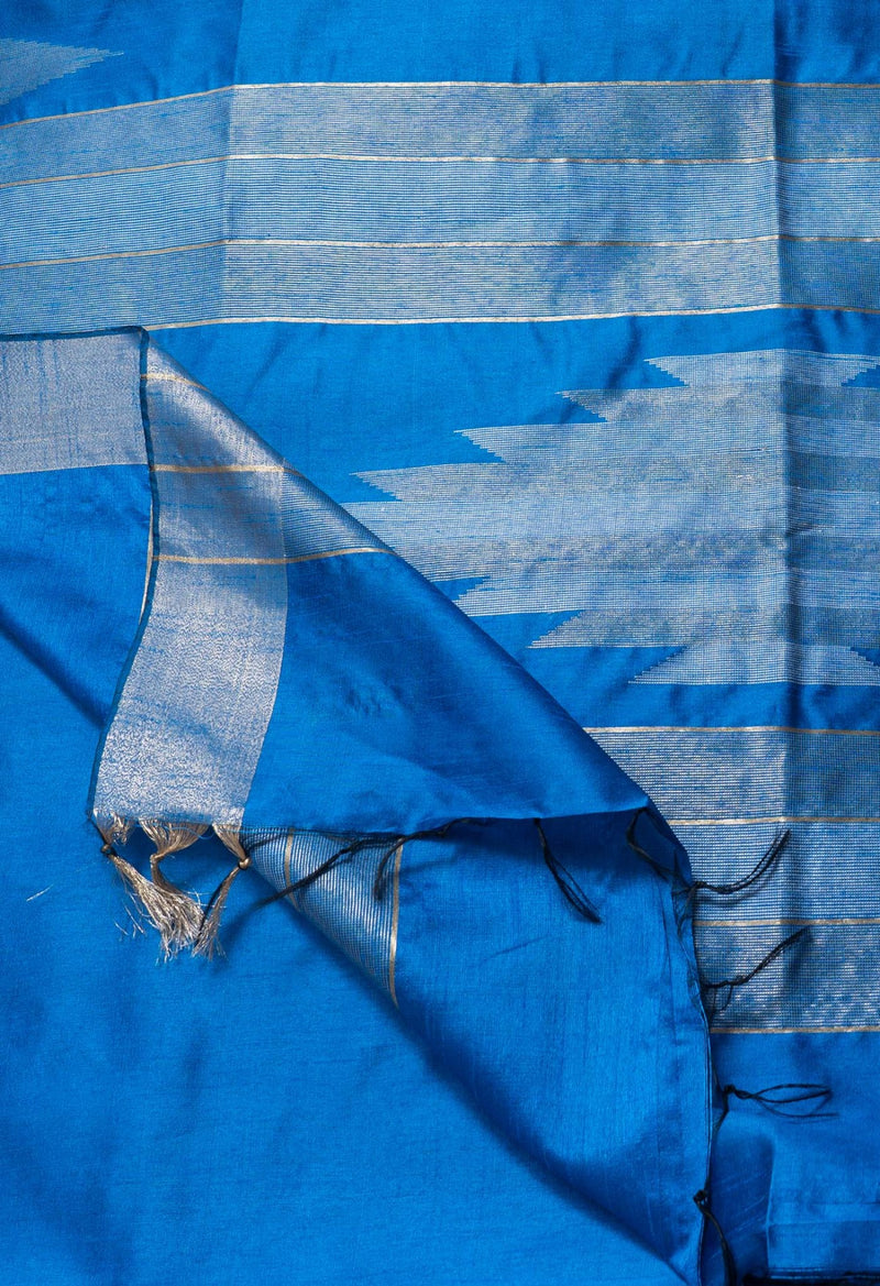 Blue  Dupion  Silk Saree-UNM63264