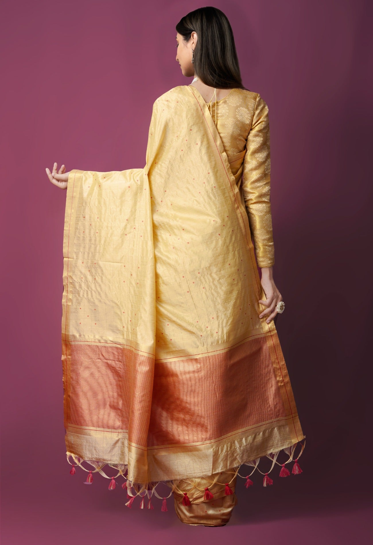Online Shopping for Brown  Dupion Silk Saree with Weaving from West Bengal at Unnatisilks.com India
