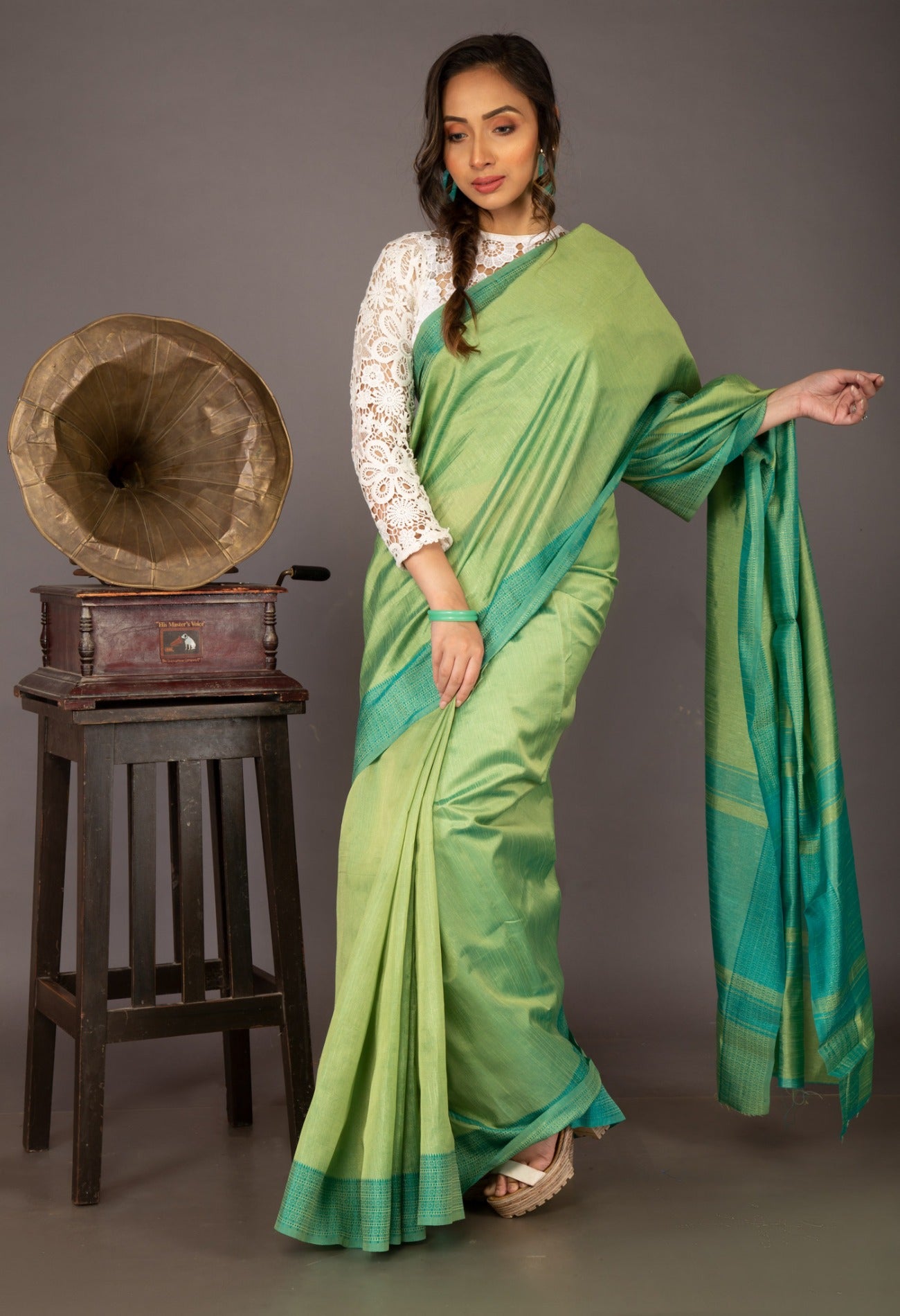 Online Shopping for Green  Mysore Sico Saree with Fancy/Ethnic Prints from Karnataka at Unnatisilks.com India
