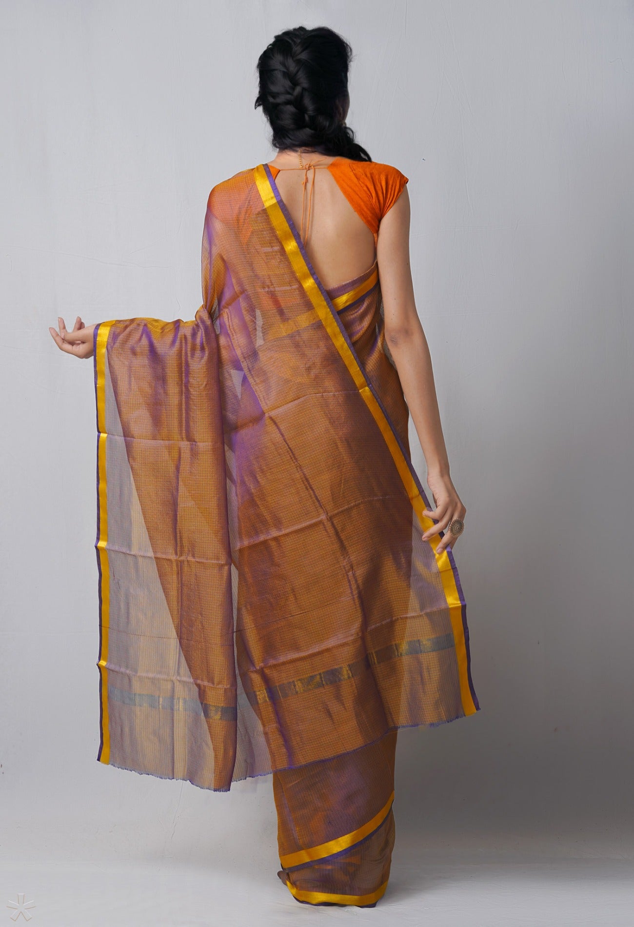 Online Shopping for Blue-Yellow Pure kota Plain Silk Saree with Weaving from Rajasthan at Unnatisilks.com India

