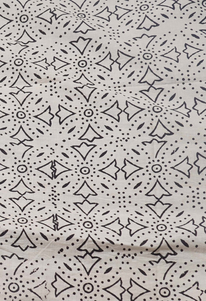 Online Shopping for Cream Pure Preet Bagru Chanderi Sico Saree with Bagru from Madhya Pradesh at Unnatisilks.com India
