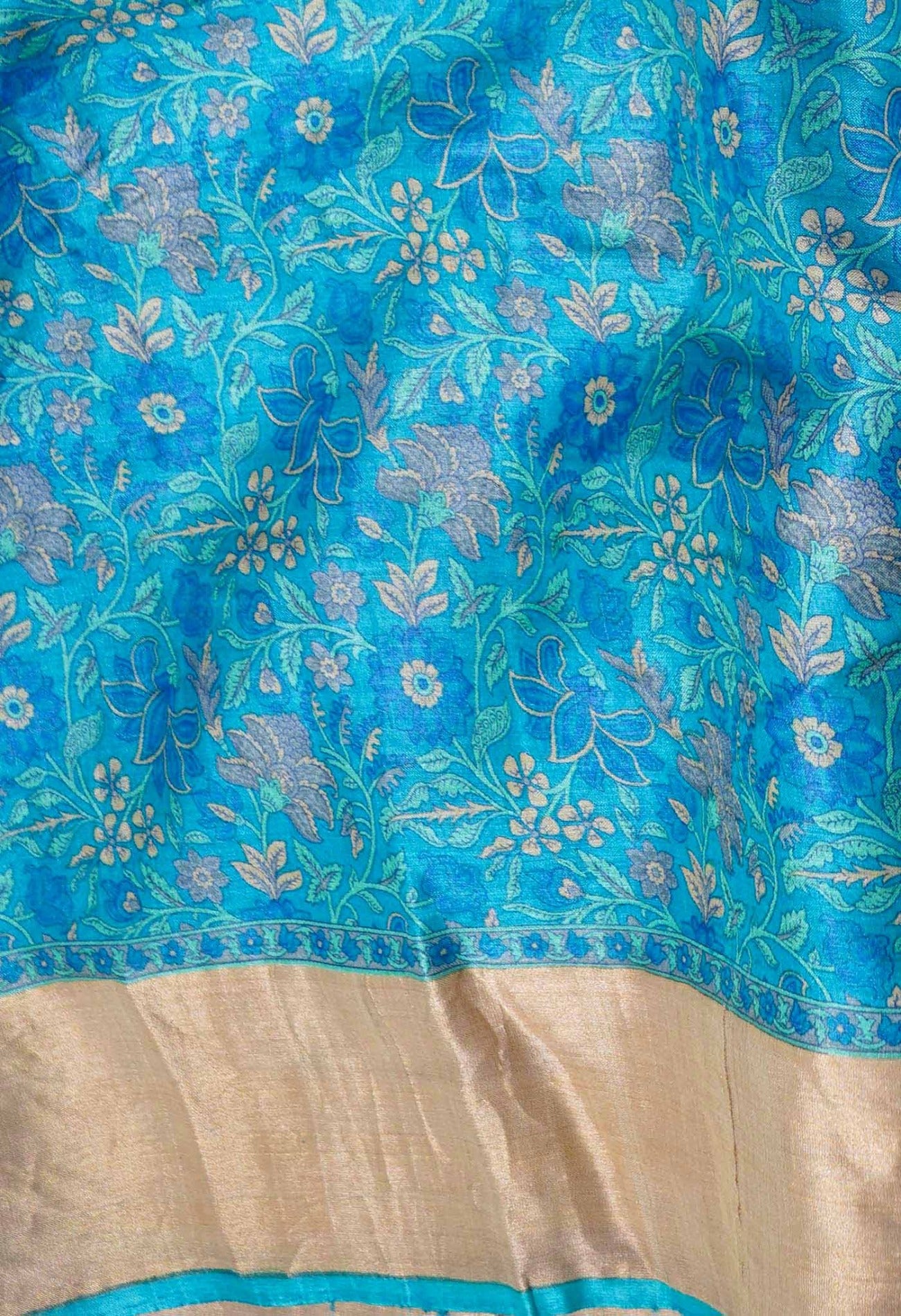 Online Shopping for Blue Pure Handloom Bengal Tussar  Silk Saree with Embroidery from Chhattisgarh at Unnatisilks.com India
