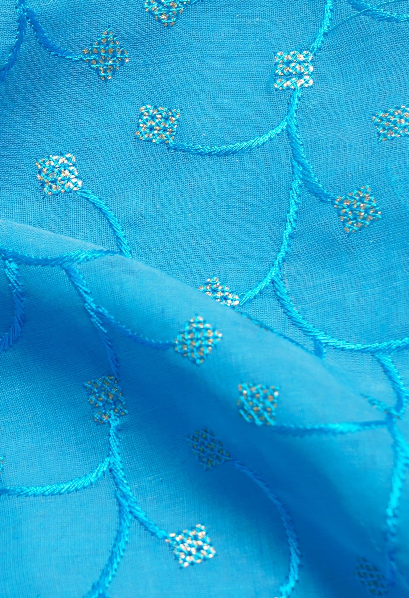 Online Shopping for Blue Pure Embroidery Chanderi  Sico Saree with Embroidery from Madhya Pradesh at Unnatisilks.com India
