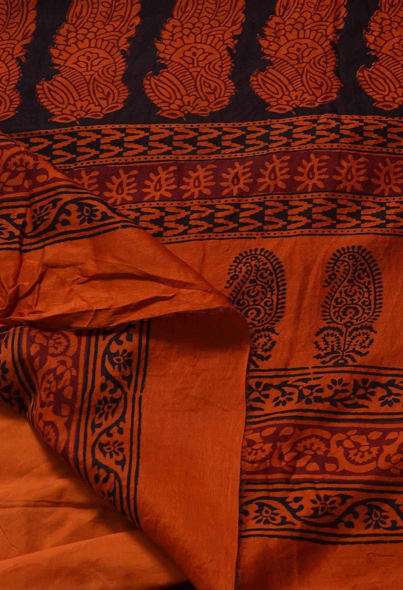 Online Shopping for MaroonOrange Pure Bagh Chanderi Cotton Saree with Bagh from Madhya Pradesh at Unnatisilks.com India
