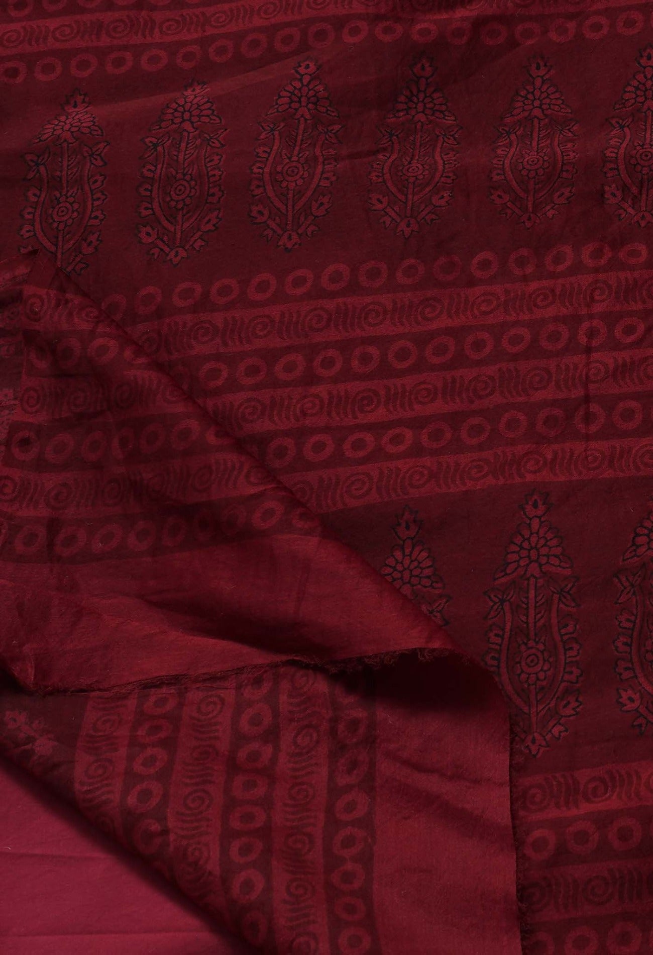 Online Shopping for Maroon Pure Bagh Chanderi Cotton Saree with Bagh from Madhya Pradesh at Unnatisilks.com India
