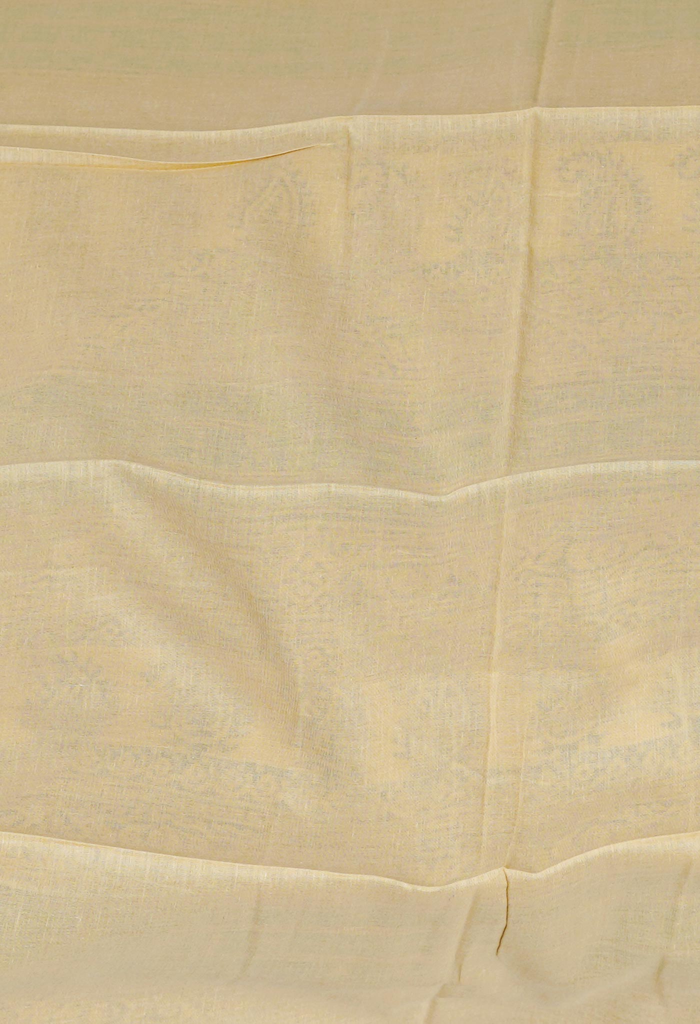 Cream Pure Block Printed Mulmul Cotton Saree-UNM63474