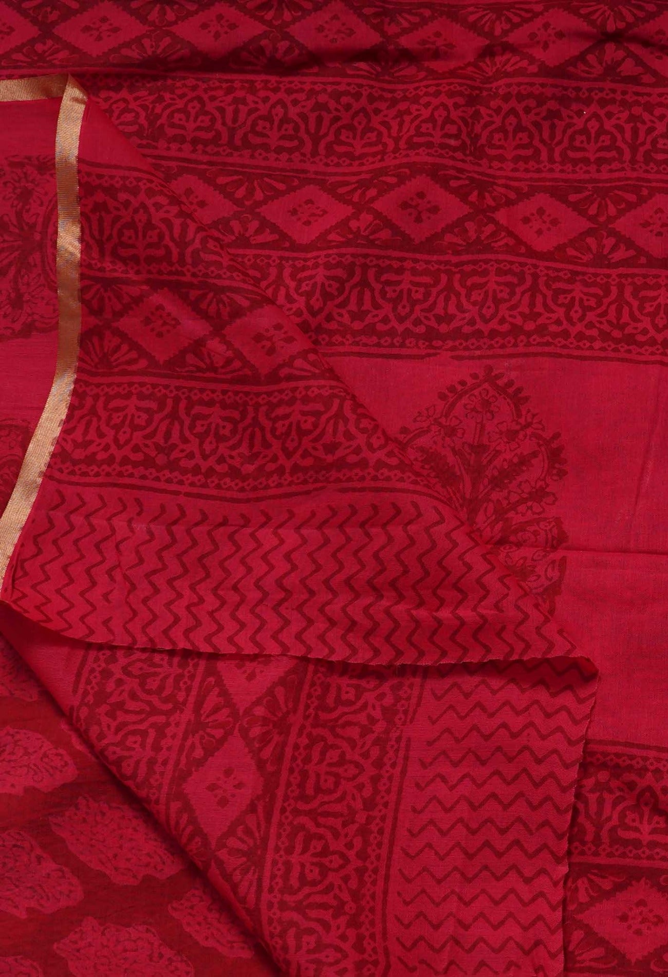 Red Pure Bagh venkatagiri Superfine Cotton Saree