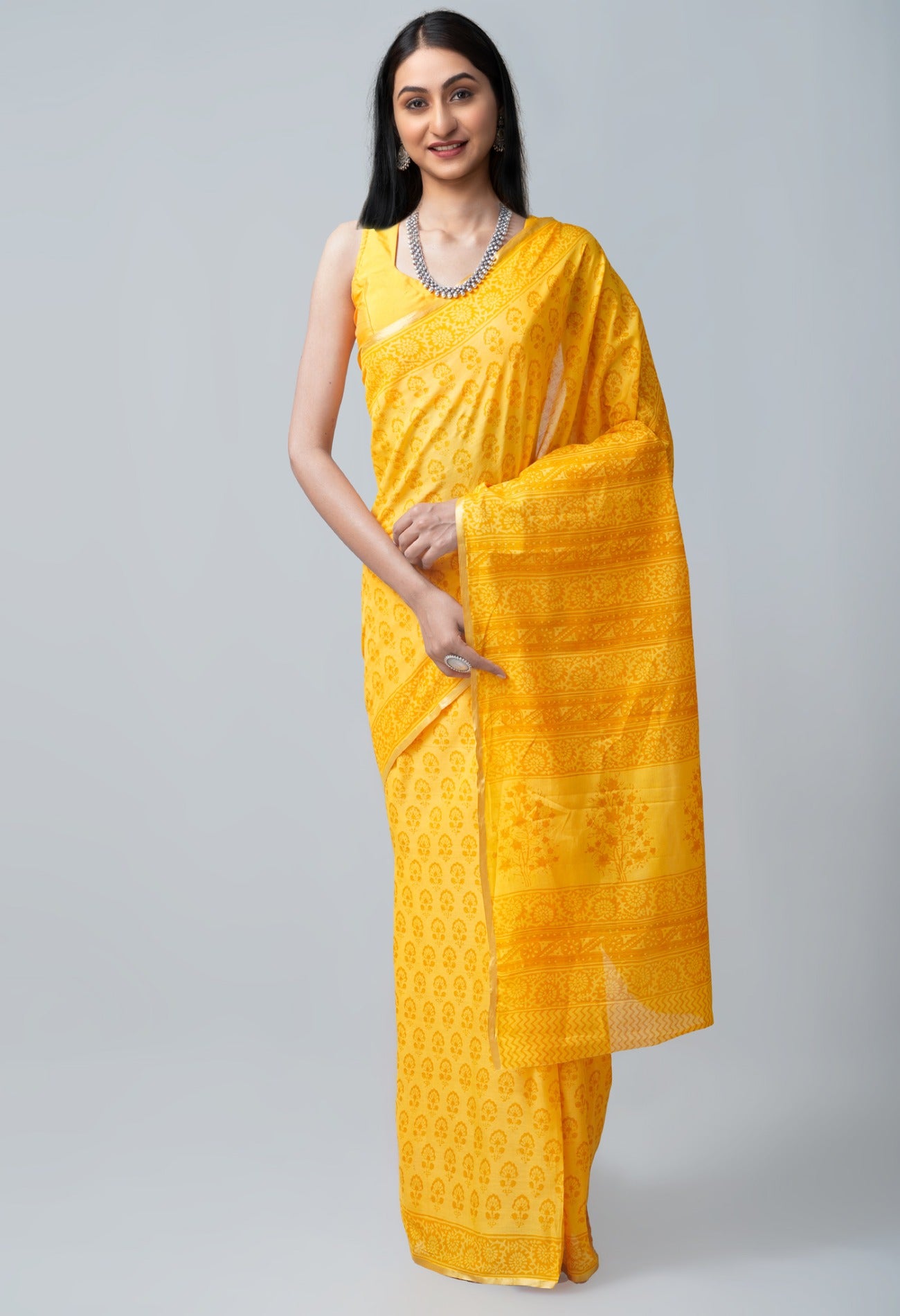 Yellow Pure Bagh venkatagiri Superfine Cotton Saree-UNM63518
