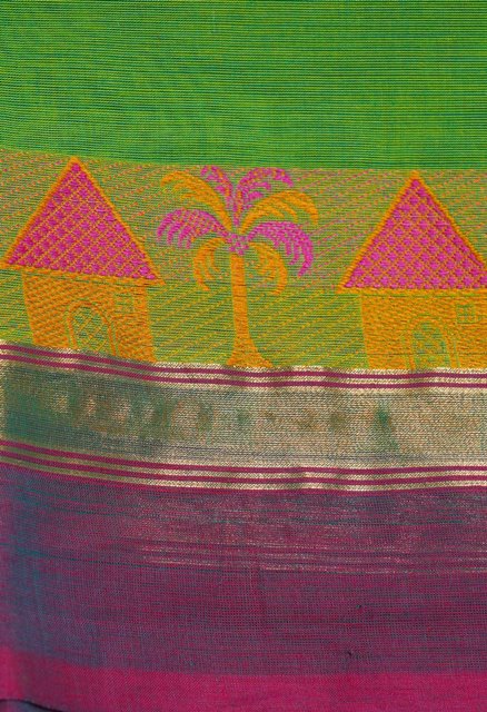 Green Pure Handloom Pavani Handcrafted Cotton Saree -UNM63576